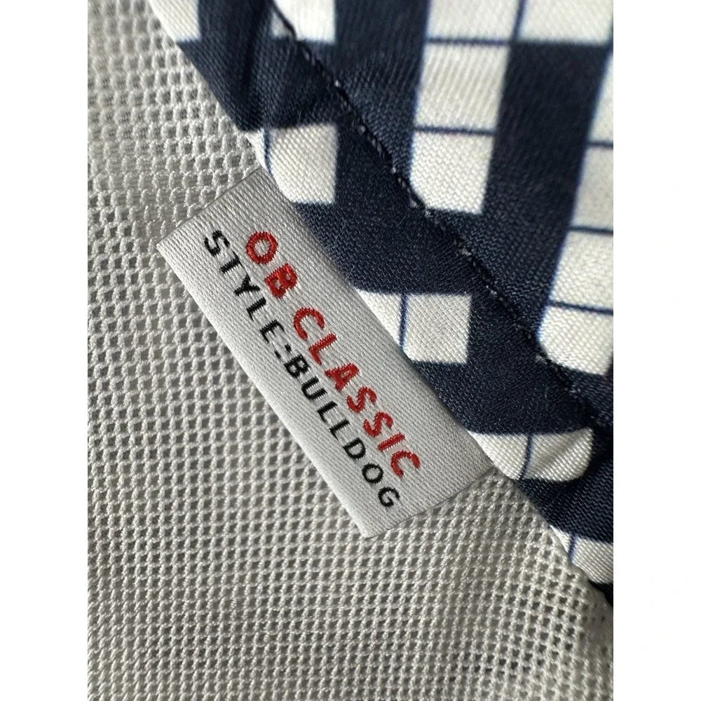 Orlebar Brown Bulldog Maro Navy Cloud Triangle Print Swim Trunks Size 40